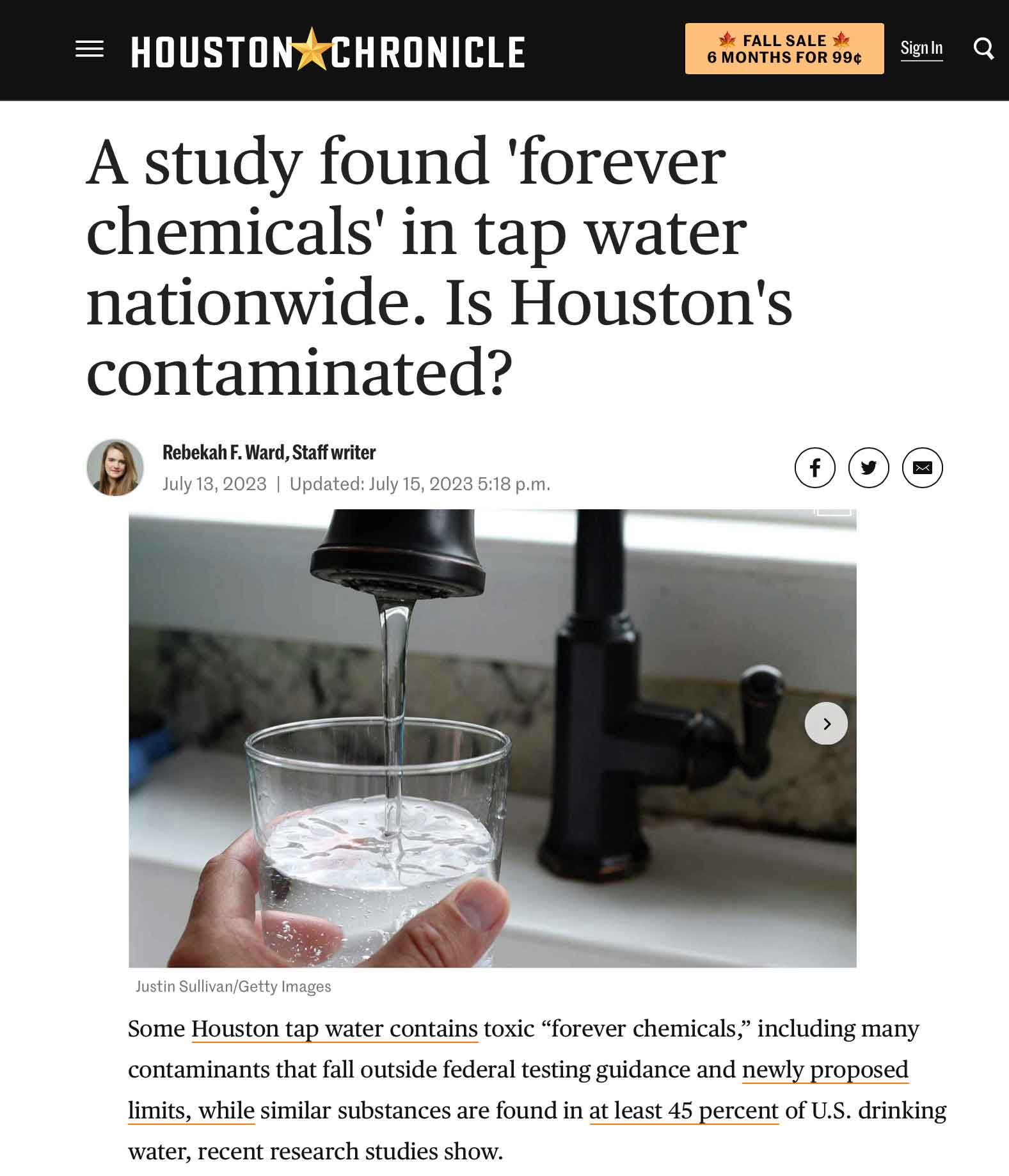 A study found ‘forever chemicals’ in tap water nationwide. Is Houston’s contaminated? A study found 'forever chemicals' in tap water nationwide. Is Houston's contaminated?